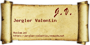 Jergler Valentin névjegykártya